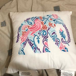 Elephant embroidery pillow